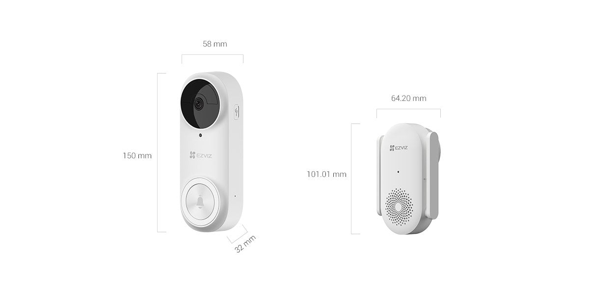 EZVIZ DB2 Pro Battery-powered Video Doorbell Kit