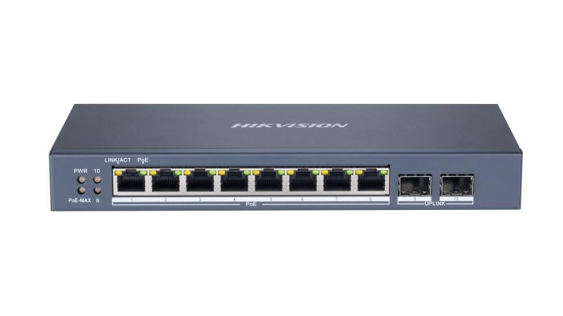 8 × gigabit PoE ports, and 2 × gigabit fiber optical
ports