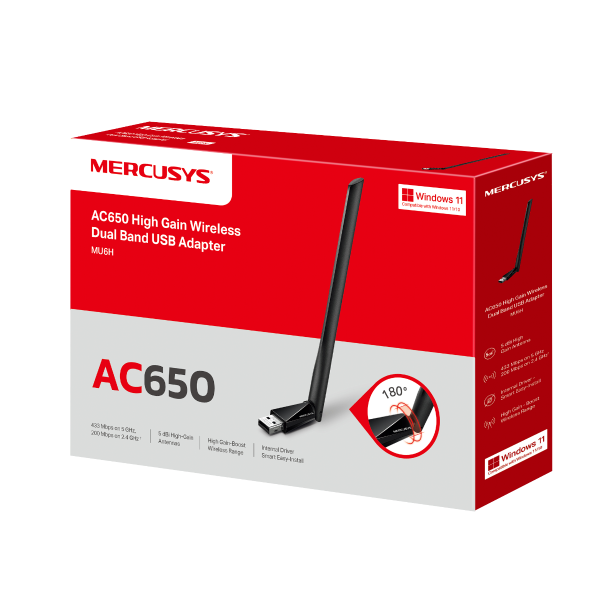 Mercusys Wireless Usb Adapter 650Mbps (MU6H)
