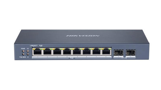 8 × gigabit PoE ports, and 2 × gigabit fiber optical
ports