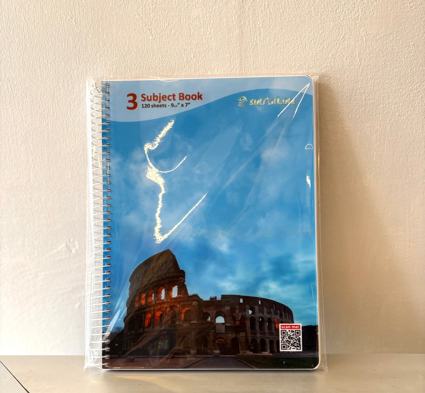 Sinar 3 subject pvc notebook 120 sheets 9x7