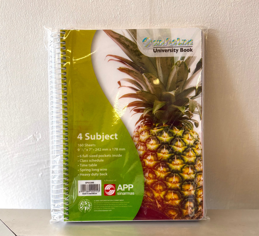 Sinar 4 subject notebook 160 sheets 9.5x7